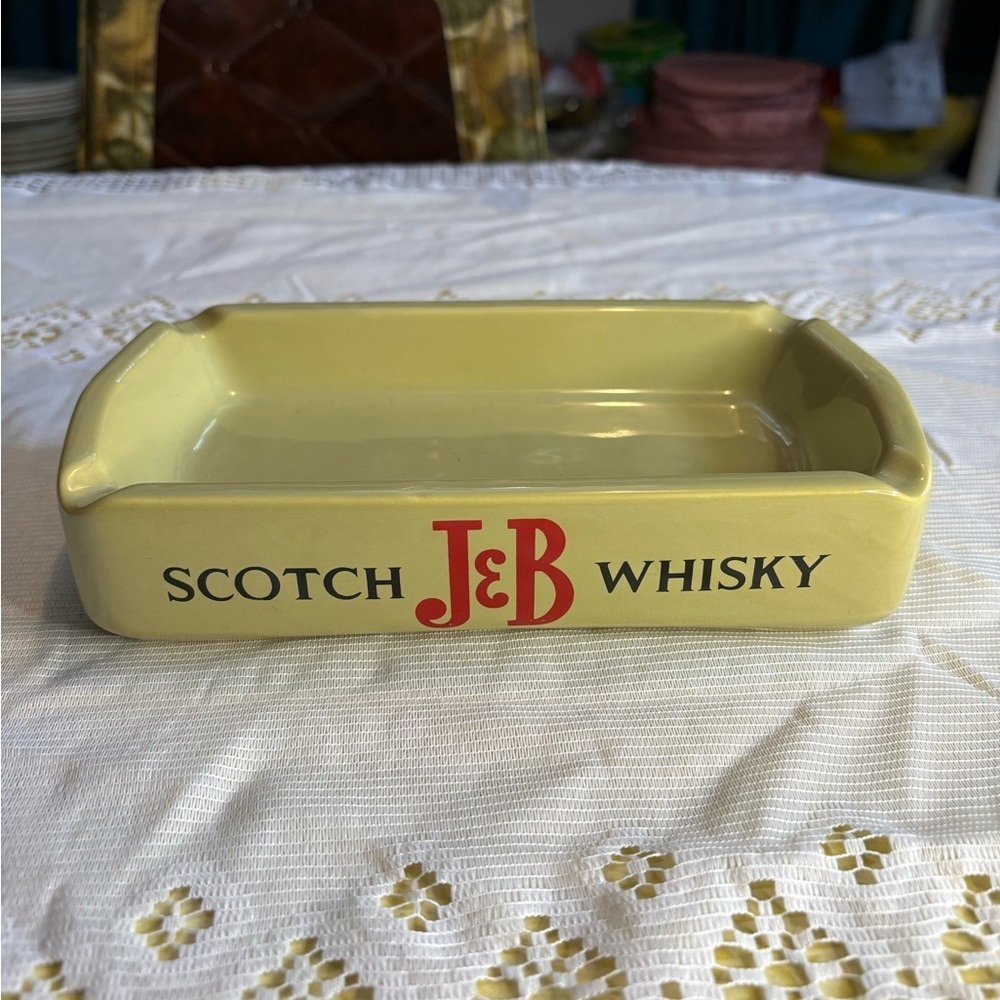 Vintage J&B Scotch Whisky Yellow Ashtray